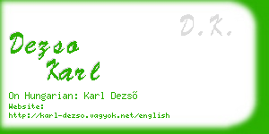 dezso karl business card